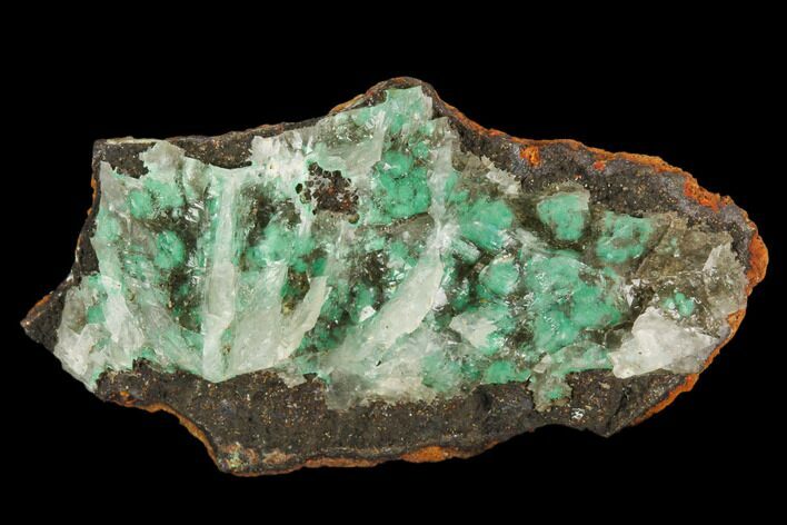 Calcite Encrusted Fibrous Aurichalcite Crystals - Mexico #127235
